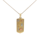 10k Yellow Gold Multi Lucky Charm Dog Tag Pendant 3.5 Gram